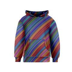 Multicolored Stripe Curve Striped Background Kids  Pullover Hoodie by Uceng