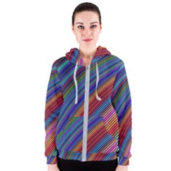 Multicolored Stripe Curve Striped Background Women s Zipper Hoodie