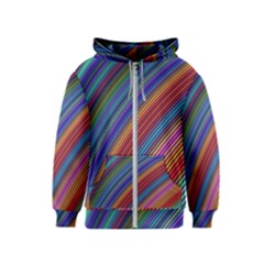 Multicolored Stripe Curve Striped Background Kids  Zipper Hoodie by Uceng