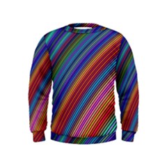 Multicolored Stripe Curve Striped Background Kids  Sweatshirt by Uceng