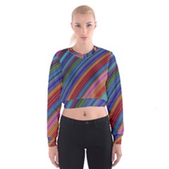 Multicolored Stripe Curve Striped Background Cropped Sweatshirt