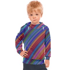 Multicolored Stripe Curve Striped Background Kids  Hooded Pullover by Uceng