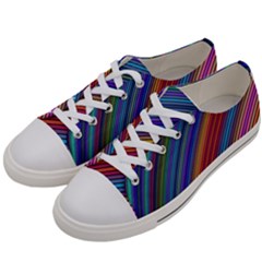 Multicolored Stripe Curve Striped Background Women s Low Top Canvas Sneakers by Uceng