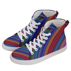 Multicolored Stripe Curve Striped Background Women s Hi-top Skate Sneakers by Uceng