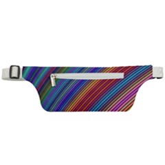 Multicolored Stripe Curve Striped Background Active Waist Bag by Uceng