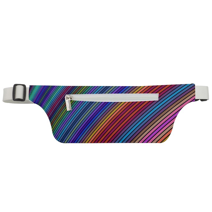 Multicolored Stripe Curve Striped Background Active Waist Bag