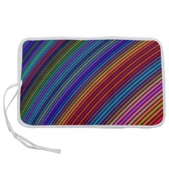 Multicolored Stripe Curve Striped Background Pen Storage Case (m) by Uceng