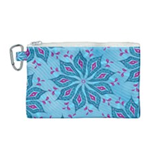 Flower Template Mandala Nature Blue Sketch Drawing Canvas Cosmetic Bag (medium) by Uceng