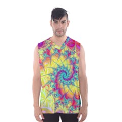 Fractal Spiral Abstract Background Vortex Yellow Men s Basketball Tank Top by Uceng