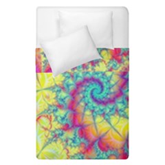 Fractal Spiral Abstract Background Vortex Yellow Duvet Cover Double Side (single Size) by Uceng