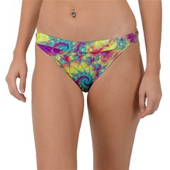 Fractal Spiral Abstract Background Vortex Yellow Band Bikini Bottoms by Uceng