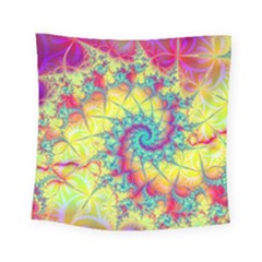 Fractal Spiral Abstract Background Vortex Yellow Square Tapestry (small)