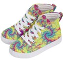 Fractal Spiral Abstract Background Vortex Yellow Kids  Hi-Top Skate Sneakers View2