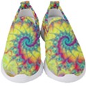 Fractal Spiral Abstract Background Vortex Yellow Kids  Slip On Sneakers View1