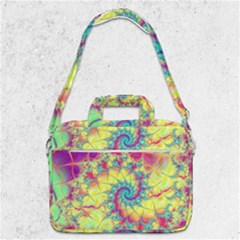 Fractal Spiral Abstract Background Vortex Yellow Macbook Pro 13  Shoulder Laptop Bag  by Uceng