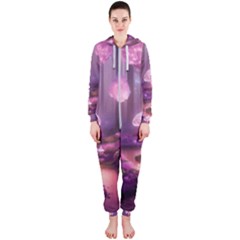 Trees Forest Landscape Nature Neon Hooded Jumpsuit (ladies)