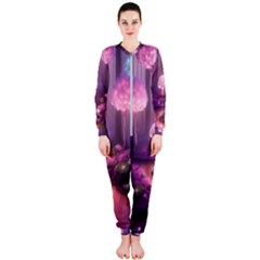 Trees Forest Landscape Nature Neon Onepiece Jumpsuit (ladies)