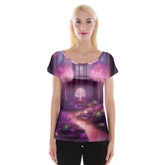 Trees Forest Landscape Nature Neon Cap Sleeve Top by Uceng