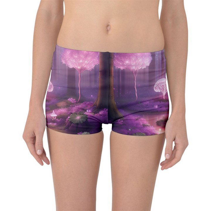 Trees Forest Landscape Nature Neon Reversible Boyleg Bikini Bottoms