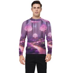 Trees Forest Landscape Nature Neon Men s Long Sleeve Rash Guard by Uceng