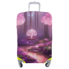 Trees Forest Landscape Nature Neon Luggage Cover (medium) by Uceng