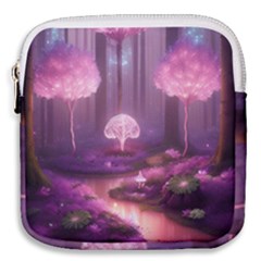 Trees Forest Landscape Nature Neon Mini Square Pouch by Uceng