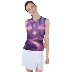 Trees Forest Landscape Nature Neon Women s Sleeveless Sports Top by Uceng