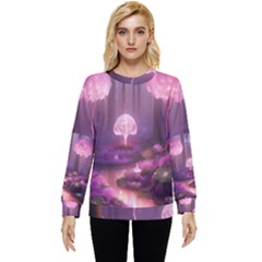 Trees Forest Landscape Nature Neon Hidden Pocket Sweatshirt