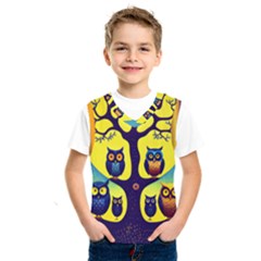 Owl Animal Cartoon Drawing Tree Nature Landscape Kids  Basketball Tank Top by Uceng