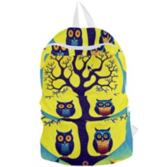 Owl Animal Cartoon Drawing Tree Nature Landscape Foldable Lightweight Backpack by Uceng