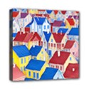 City Houses Cute Drawing Landscape Village Mini Canvas 8  x 8  (Stretched) View1