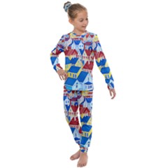 City Houses Cute Drawing Landscape Village Kids  Long Sleeve Set 