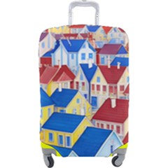 City Houses Cute Drawing Landscape Village Luggage Cover (large) by Uceng