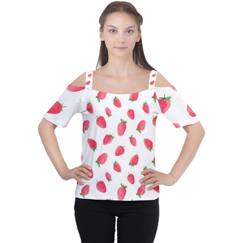 Strawberry Cutout Shoulder Tee by SychEva