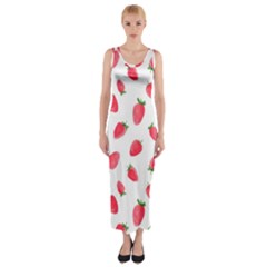 Strawberry Fitted Maxi Dress by SychEva