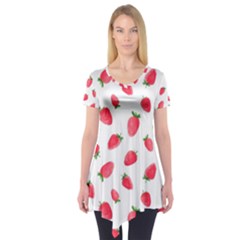 Strawberry Short Sleeve Tunic  by SychEva