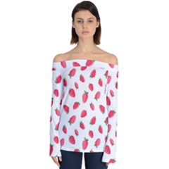 Strawberry Off Shoulder Long Sleeve Top by SychEva