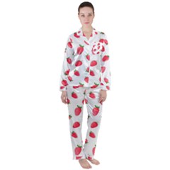 Strawberry Women s Long Sleeve Satin Pajamas Set	 by SychEva