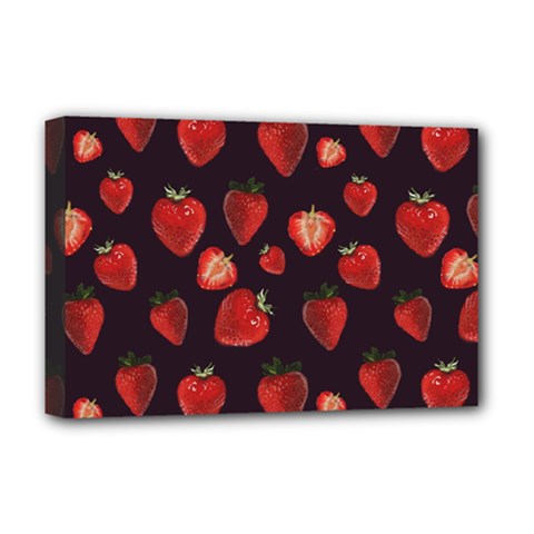 Watercolor Strawberry Deluxe Canvas 18  X 12  (stretched) by SychEva