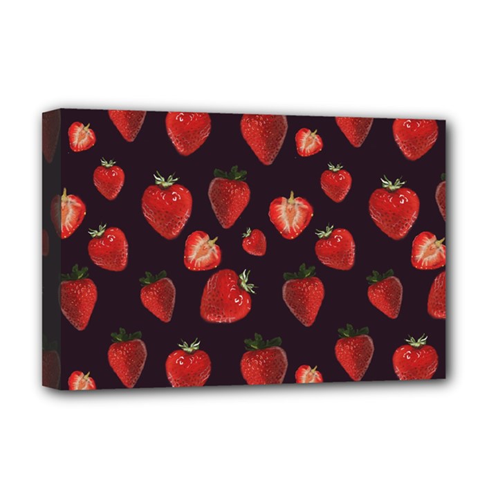 Watercolor Strawberry Deluxe Canvas 18  x 12  (Stretched)