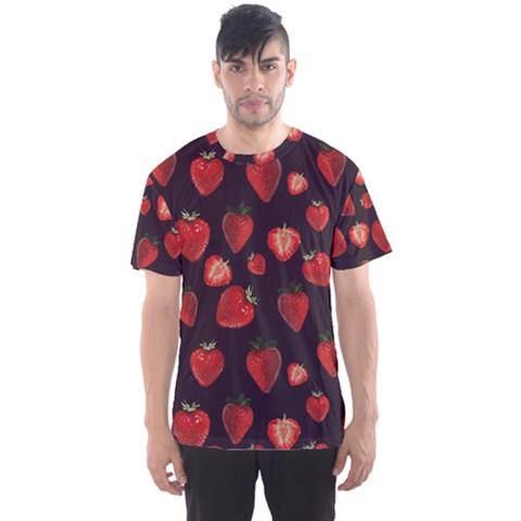 Watercolor Strawberry Men s Sport Mesh Tee by SychEva