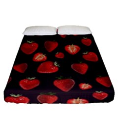 Watercolor Strawberry Fitted Sheet (queen Size) by SychEva