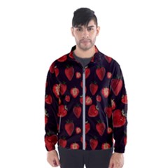 Watercolor Strawberry Men s Windbreaker