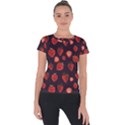 Watercolor Strawberry Short Sleeve Sports Top  View1