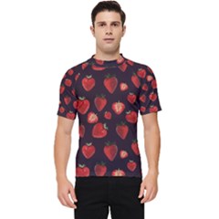 Watercolor Strawberry Men s Short Sleeve Rash Guard by SychEva