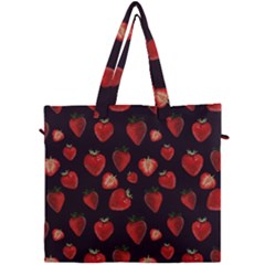 Watercolor Strawberry Canvas Travel Bag by SychEva