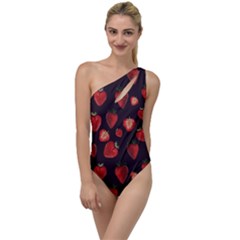 Watercolor Strawberry To One Side Swimsuit by SychEva