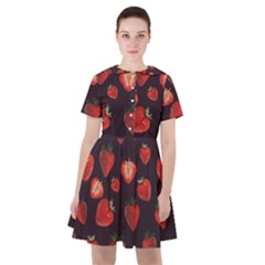 Watercolor Strawberry Sailor Dress by SychEva