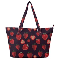 Watercolor Strawberry Full Print Shoulder Bag by SychEva