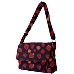 Watercolor Strawberry Full Print Messenger Bag (l) by SychEva